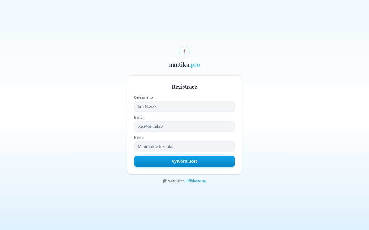Registrační formulář